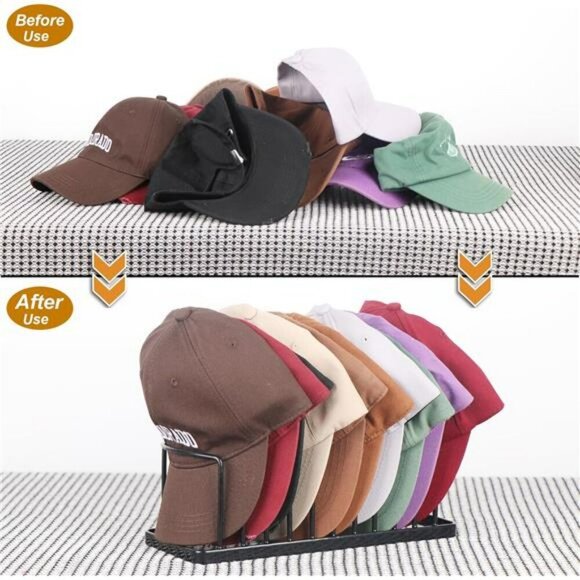 Baseball Cap Hat Rack Metal Organizer Holds 20 Hats Closet Storage Stand - Picture 5 of 7